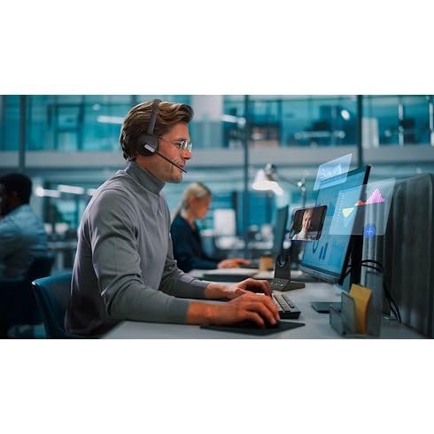 Yealink WH64 Mono Teams - Casque Sans Fil Avec Station De Base, Idéal Pour Microsoft Teams, Confort Une Oreille, Réduction Bruit Avancée