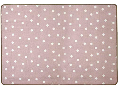Primaflor Kinderteppich Gepunktet - Punto- Pastell Rosa, 100 x 150 cm, Hochwertiger und Pflegeleichter Teppich für Kinder- und Babyzimmer, Spielteppich für Mädchen und Jungen
