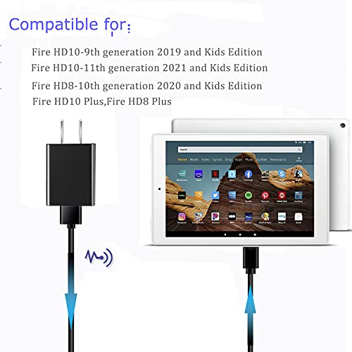 15W Fast Charger With 10Ft Extra Long 5A Usb C Cable For Charging New Fire Hd 10 Hd 8 Hd7 8 10 Plus And Kids Pro Kids Edition 2019-2022 Release #TOP2