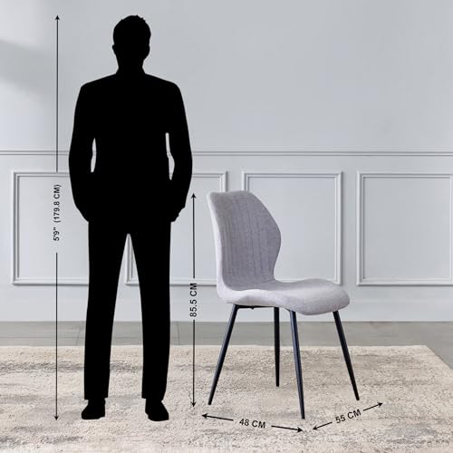 Image of Home Centre | Arcane Set Dining Chairs | Dining Chair for Home | Metal | Grey | 1 Year Warranty