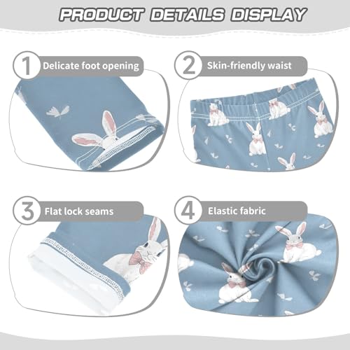 Pink Bow Rabbit Pattern Girls Leggings Ultra Soft Compression Yoga Gym Pants for Kids 4-10T3