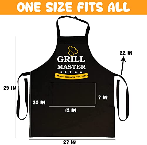 Bbq Chef Aprons For Men, Funny Grilling Cooking Apron With 2 Pockets And Adjustable Neck Strap, Grill Master Apron Dad Gifts From Daughter Son, Bbq Chef Apron For Father's Day Birthday Anniversary #TOP2