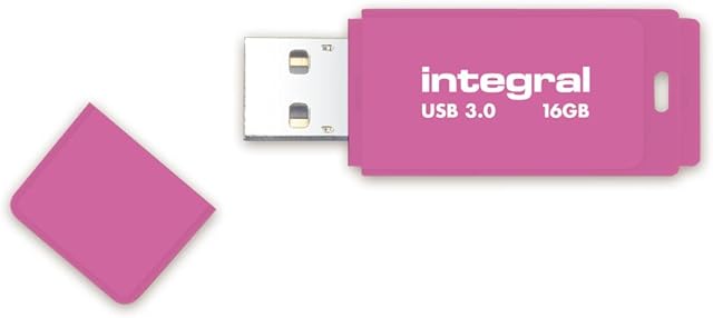 Integral Neon 16 GB USB 3.0 Flash Drive - Pink (Up to 110 MB/s)