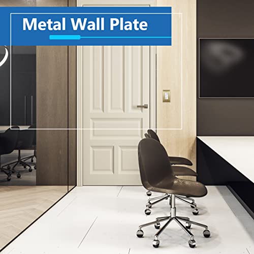 Lider Decorator Switch Or Receptacle Metal Wall Plate, Stainless Steel Outlet Cover, Corrosion Resistant, Mid-Size 1-Gang 4.88" X 3.11", 201 Stainless Steel, Lmwp-31M-Bb, Brushed Brass #TOP1