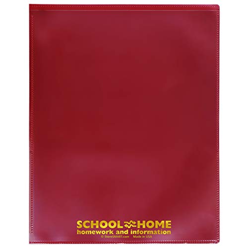 StoreSMART - School/Home Folders - Metallic Maroon - 100-Pack - Archival Durable Plastic - Homework and Information - Made in U.S.A - SH900SV-MM100