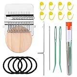 Darning Loom, Speedweve Weaving Repair Mini Loom Machine Small Darning Loom Tool for Beginners Quickly Knitting Mending Jeans Socks DIY Speed Weave Arts (14 Hooks, with Bend Needles)