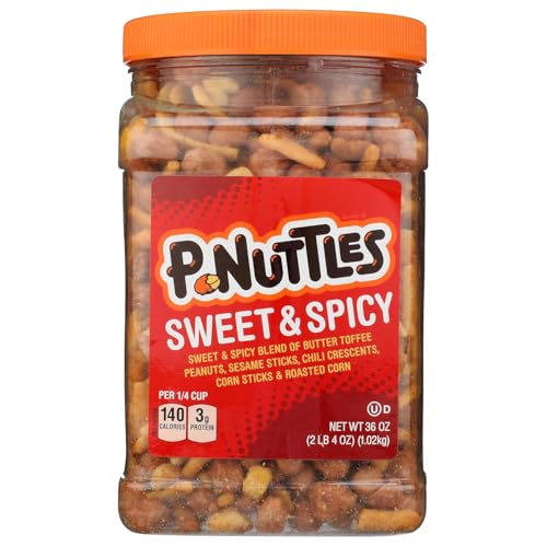 P-Nuttles Sweet & Spicy Snack Mix, 36 Oz Jar (Pack