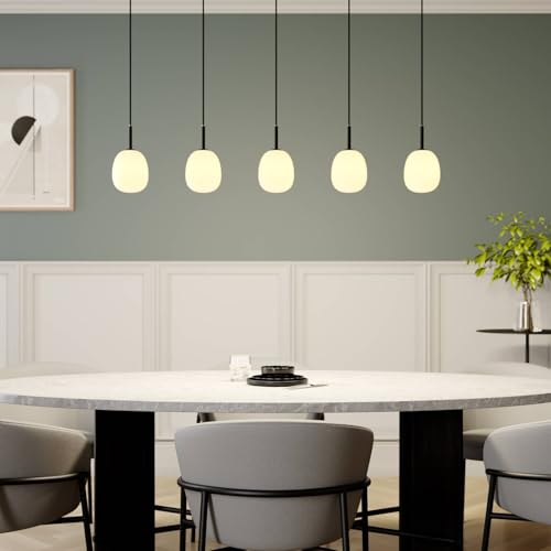 Lindby Etiena Sospensione 5 Luci, Vetro Opale - 5