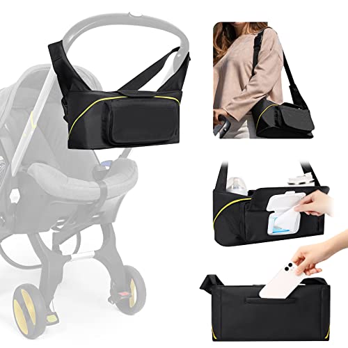 Image of Upperkids Essentials Bag Compatible with Doona Infant Car Seat Stroller, Stroller Accessories, Organizer Bag, Car Seat Bag included Cup Holder, Phone Pockets, Wipes Pocket, Easy Access Baby Essentials