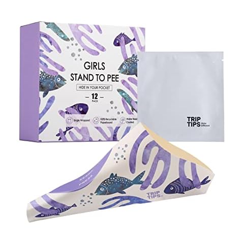 TRIPTIPS Female Urinal Disposable Female Urination Device Urinal for Women Foldable Pee Funnel for Women Waterproof Paper Stand and Pee Cup for Public Toilets, Traveling (Pack of 12) Cover