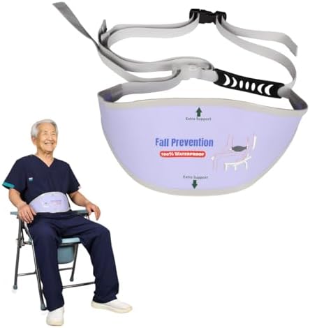 Ehucon Duschsicherheitsgurt für Senioren, Verstellbarer Rutschschutz-Gurt für Duschstuhl, 100% Wasserdicht, Komfort-Polster, Universal Sicherheitsgurt für Pflege, Ältere und Behind