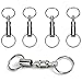 Handy Basics 4 Pack Quick Release Detachable Pull Apart Keychain For unisex-adult, Silver