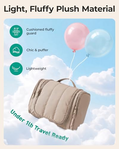 BAGSMART Puffy Hanging Toiletry Bag