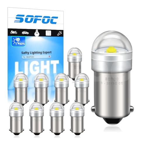 Image of SOFOC BA9S LED Bulb 6V 12V 24V 6-30V AC/DC 6000K White BA9 T4W 233 53 Bulbs For Car Dome Light Trunk Light License Plate Light .etc 10Pcs