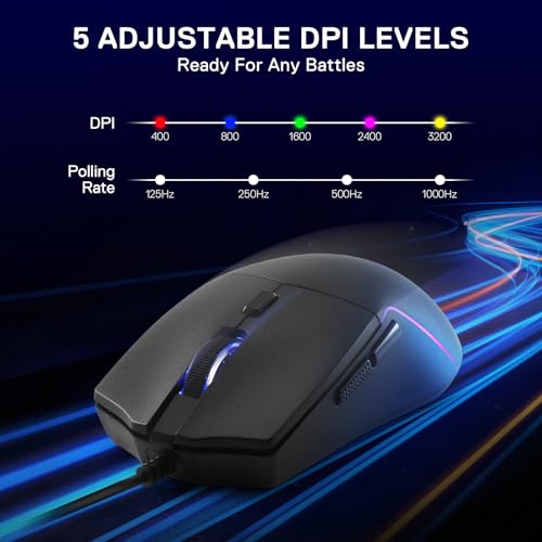 Image of Redragon M730 Wired Gaming Mouse, 10000 DPI, RGB, Programmable, Black | Ergonomic grip, dynamic vibing, tailored for Rookie Streamers & Creators, quick rapid-fire clicker enhancing