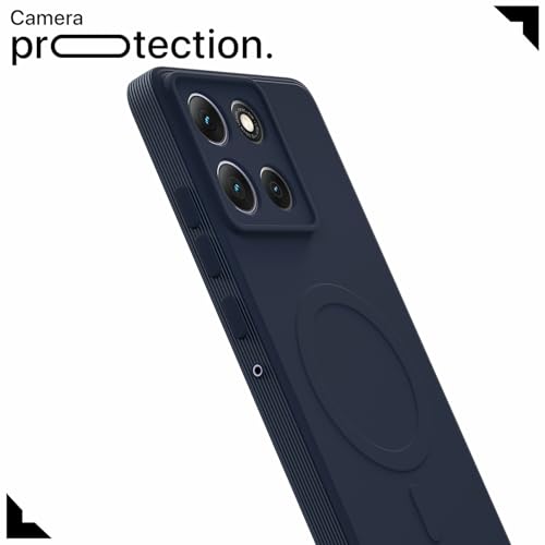 Image of Pikkme Back Cover for Motorola Moto G86 Power 5G Soft Matte Silicone Mag-Safe Design (Mag-Safe Not Support) Camera Protection | Slim Fit Bumper Cover (Blue)