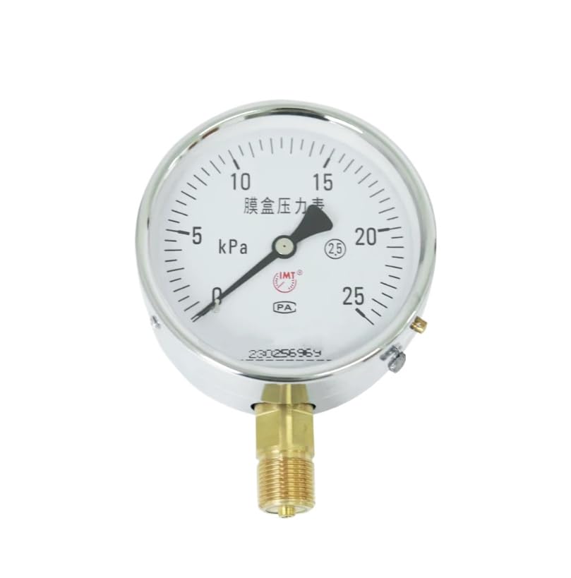 Compatible for Diaphragm Pressure Gauge, Stainless Steel kilopascal Micro Pressure Gauge 0-10kpa 0-16kpa 0-25kpa 0-40kpa 0-60kpa 0-100kpa (0-100kpa)