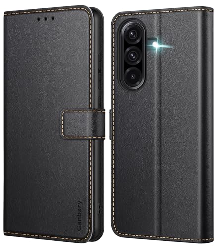 Ganbary Funda Compatible con Samsung Galaxy A37 5G, Funda Tapa Libro Movil PU Cuero Funda [Protección Completa] [Ranura Tarjeta][Función Soporte], Negro