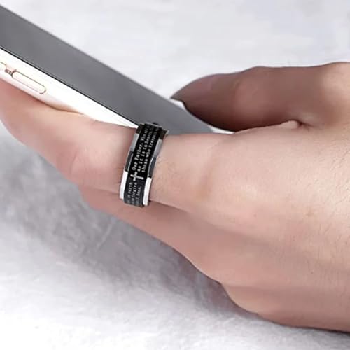 New 2025 Fashion Rotating Titanium Ring for Men Women Stainless Steel Cross Jesus Stylish Punk Spinning Spinner Stress Rings Decoration Jewelry Commemorative with You Accessories Trendy Best for Gift -  HOANGTONYKA