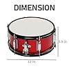 Lykos 12in 12 x 5.5 inches Professional Marching Snare Drum & Drum Stick & Strap & Wrench Kit Black (Red) #1