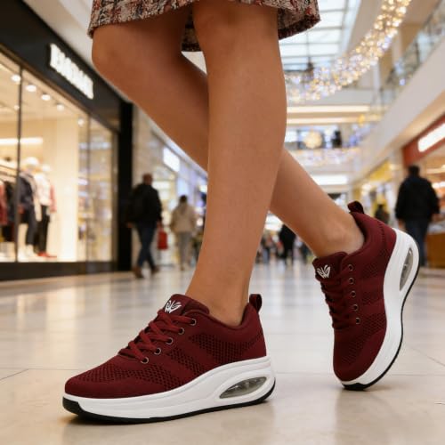Image of Walking Shoes for Women Air Cushion Nurse Slip Resistant Work Sock Sneakers Food Service Platform Comfortable Weight Light