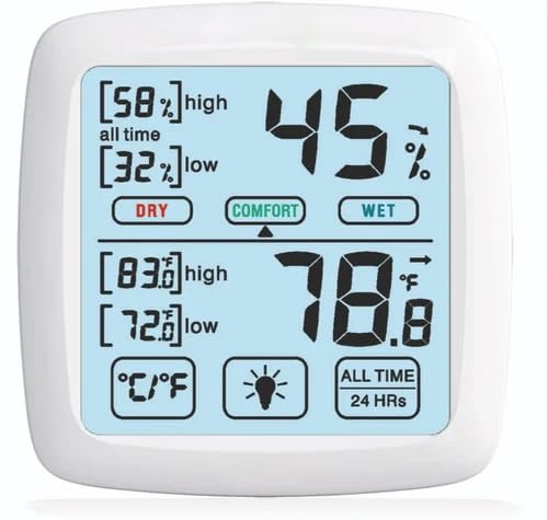 See full amazon price history chart for LABART Digital Touch Screen Thermohygrometer indoor Outdoor thermometer hygrometer with temperature, humidity, backlight, magnet LABART Digital Touch Screen Thermohygrometer indoor Outdoor thermometer hygrometer with temperature, humidity, backlight, magnet (B0CTZTH1TG) Amazon Price History, Amazon Price Tracker