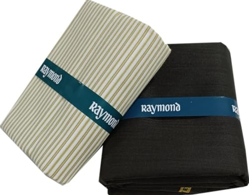 Image of Raymond Premium Unstitched Formal Shirt Fabric, Cotton Blend Stripes, 150 x 150 cm, Regular Fit, Professional Wear Collection
