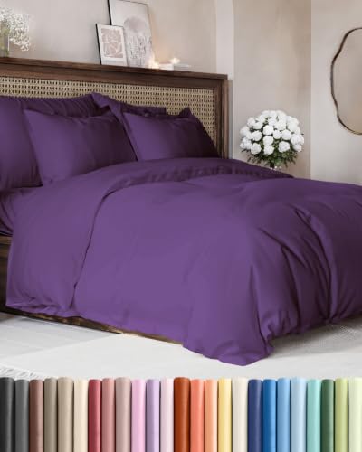 Image of Duvet Cover King Size - Extra Soft 3 Piece with Zipper Closure - Purple