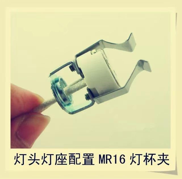 Custom Ceramic lamp Holder G4 G5.3 G6.35 with Wire high Temperature Resistance with Bracket Clip MR11 MR16 Halogen with Bracket Clip, Wire Length 40CM(with Bracket Clip Wire Length 40CM)