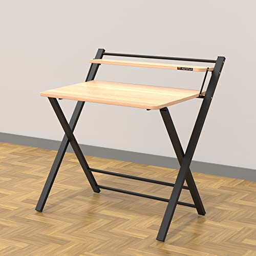 Image of InnoFur Meleti Folding Study Desk (Large)|Foldable Office Table|Adjustable Laptop Cum Computer Table Big (Walnut, Regular)