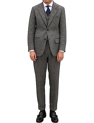 Costume 3 pièces à chevrons pour homme avec smoking de Noël gilet et pantalon formel