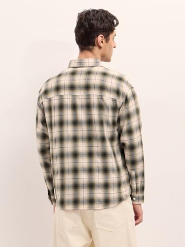 Image of THE BEAR HOUSE Men's Checked Tailored Fit Formal Shirt