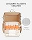 CEI-CEI Baby Wickeltasche/Rucksack mit Wickelunterlage, Wickelrucksack Groß, Windeltasche für Unterwegs Mommy Bag mit Isolierter Flaschentasche, Wasserdichtes Neoprengewebe (Braun)