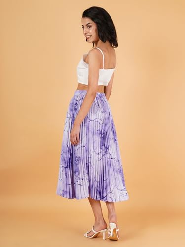 Image of OTABU | Exquisite Marble Elegance A-Line Printed Midi Skirt for Women