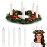 Fayoo St. Lucia Costume Accessories Crown with Candles Adjustable Ribbon