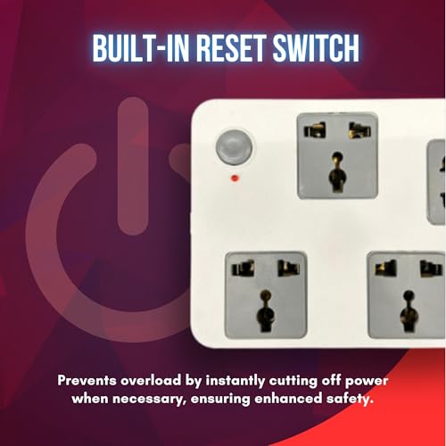Image of Surge Pro - 3-Socket Power Strip with Surge Protection & Copper Cable (1.5m, ABS Body, Reset Switch, 1-Year Warranty)
