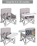 PandaEar Siège bébé portable Chaise de voyage Compact pliant avec des paillettes pour l'intérieur / extérieur Exclusivité pour le camping, plage, pelouse Bébés, enfants, garçons, filles (Siège intérieur)