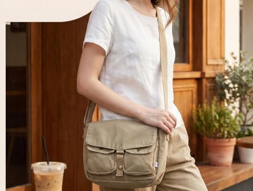 Waylots Compact Canvas Crossbody Bag