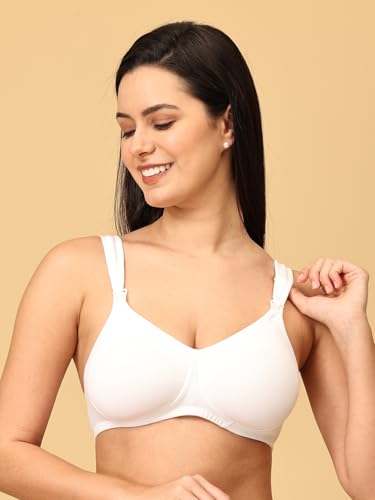 Image of The Mom Store Mom Nursing Bra | Full Coverage Non Padded Bra | Feeding Bra | Maternity Bra | Non Wired Bra | Cotton Blend