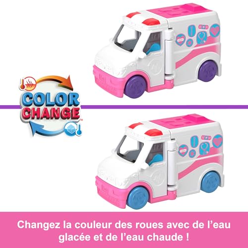 Barbie Coffret 4 Poupées et 4 Véhicules Mini BarbieLand contenant 4 mini poupées Barbie de 4 cm et 4 véhicules emblématiques avec éléments qui changent de couleur JGL30 - vue 6