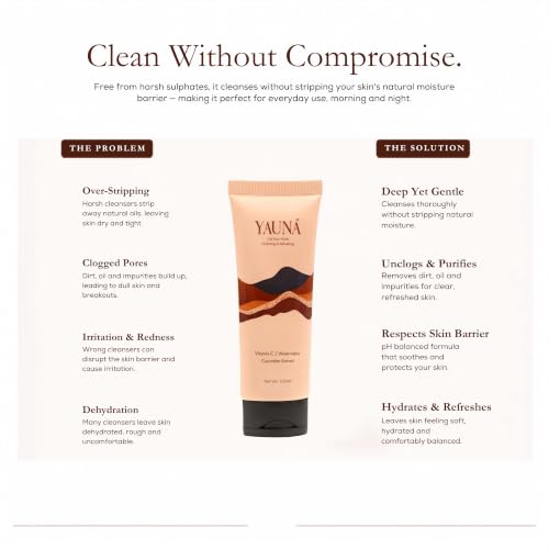 Image of YAUNA Hydrating Gel Face Wash | Hydrates - Cleanses - Refrehes | Gentle Cleanser with Vitamin C, Watrmelon, Cucumber | Removes Dirt, Excess Oil & Impurities | For Soft, Healthy & Glowing Skin | For All Skin Types | 100ml