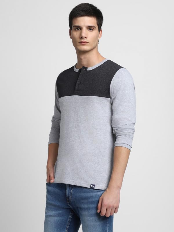 Image of Dennis Lingo Men's Cotton Henley Neck Tshirt, Regular Fit Long Sleeve