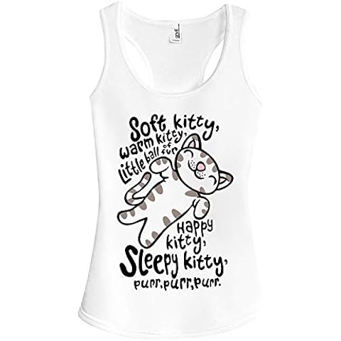 URBAN SHAOLIN Women's Big Bang Theory Soft Kitty Warm Kitty Sheldon Sports Vest Top, Large, White Cover