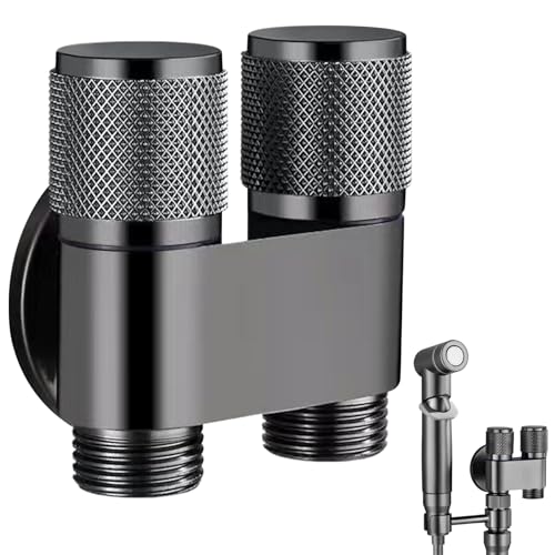 Grifo de inodoro para limpieza de baño con pulverizador y válvula doble de aleación g1/2 4