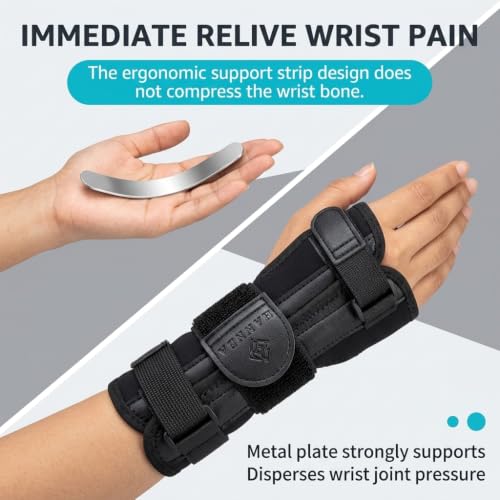 Image of HANNEA Wrist Band for Pain Relief Adjustable Compression Wrist Support for Right and Left Hand, Carpal Tunnel Wrist Splint, Wrist Brace for Arthritis, Tendonitis, Sprains