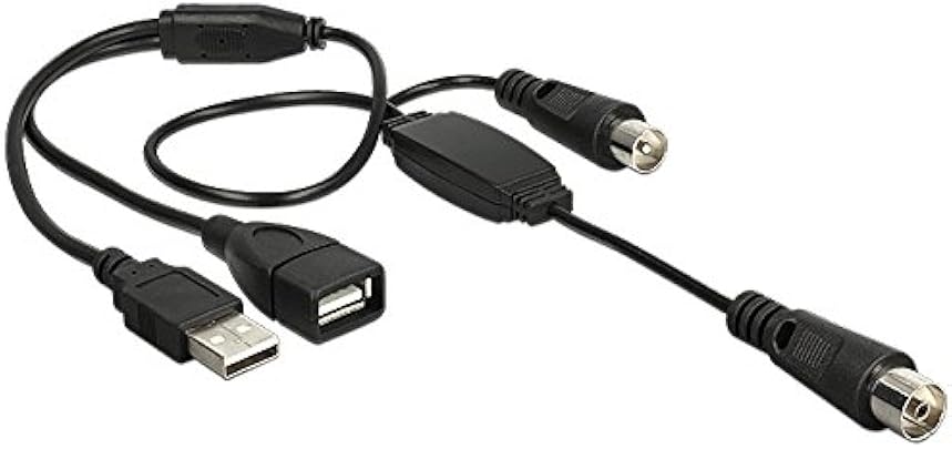 DeLOCK 13009 cavo coassiale 0 22 female plug  USB 2 0 Type-A female  USB 2 0 Type-A male RG-174 Nero