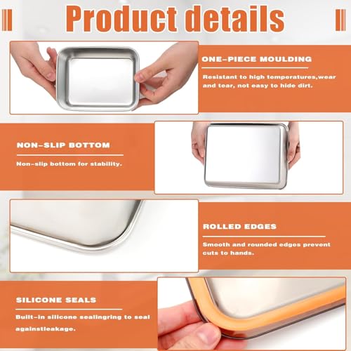 Image of Stainless Steel Food Storage Containers with Lids, Leakproof, Oven & Freezer Safe, Meal Prep & Lunch Boxes, Snack Container, Reusable Meal Prep Boxes, School, Office, Picnic (2)