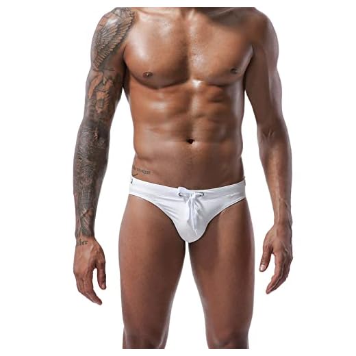 sutelang lurryly Short De Bain Homme Sexy Taille Basse Shorts de Natation Cordon de Serrage Été Confortable Swimming Brief Slip de Bain Short De Plage