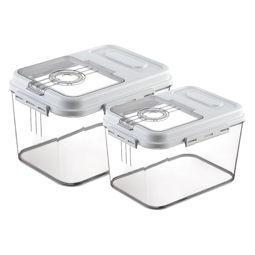 Toolzia 2Pcs Rice Dispenser 7.5+15kg, Airtight Rice Flour Cereal Storage Container Cereal Storage Bin For Kitchen