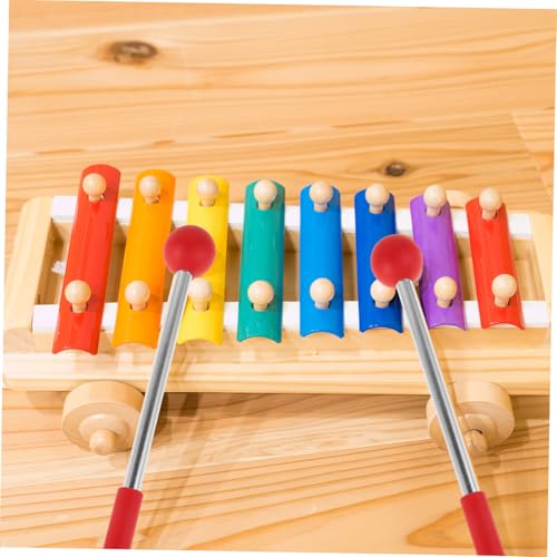 Par de Baquetas para Tongue Drum y Marimba Rojo miniatura 5
